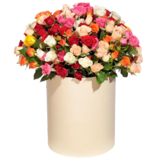 Mixed roses in a hatbox | Flower Delivery Samara